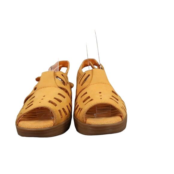 Aerosoles Shoes Womens 6 Sandals Wedge Platform Leather Peep Toe Fashion Comfort - Picture 3 of 13